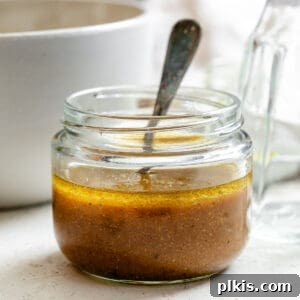 Easy Balsamic Vinaigrette 8 completed Basic Balsamic Vinaigrette in a jar