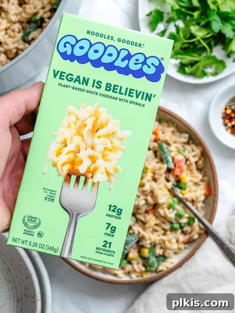 Elevate Your Boxed Mac and Cheese 15 close up of box of goodles with mac and cheese in the background