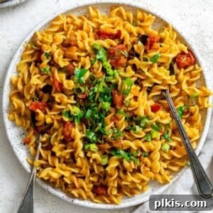 completed Tandoori Pasta on plate