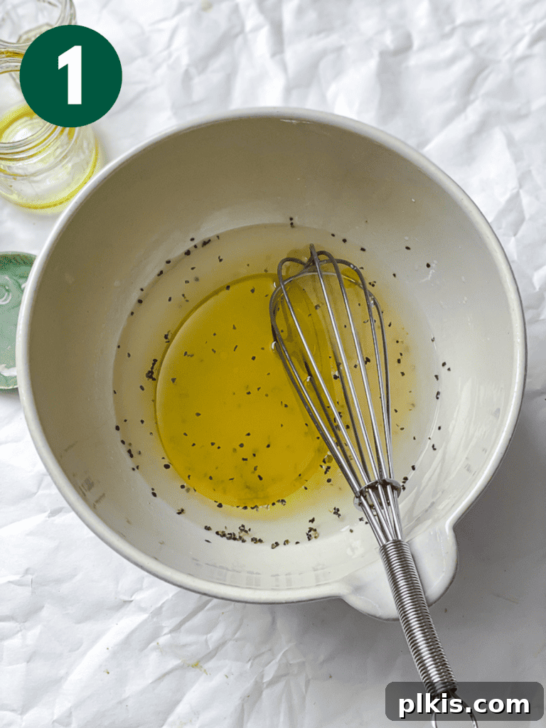 Vibrant Ginger Dressing 4 process shot of stirring Ginger Salad Dressing ingredients in a bowl