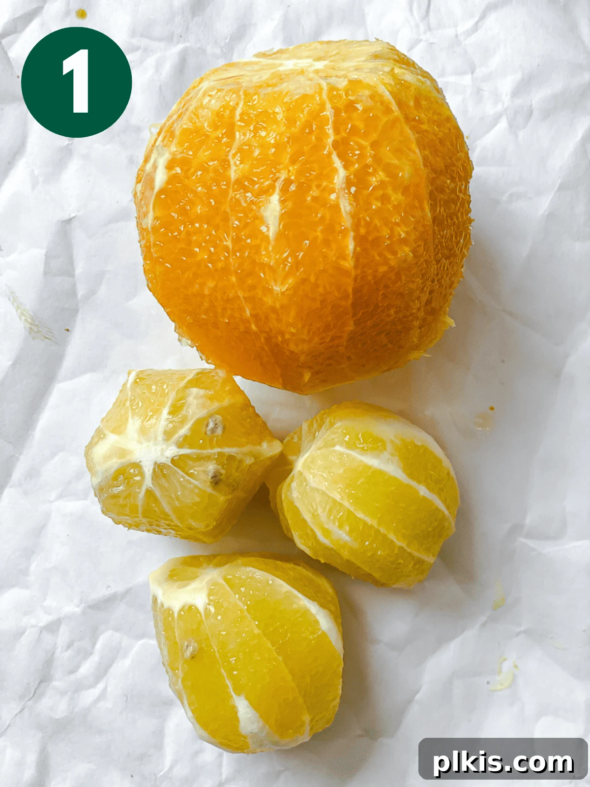 Golden Glow Immunity Booster 4 Process shot showing perfectly peeled lemons and oranges, ready for blending into wellness shots.