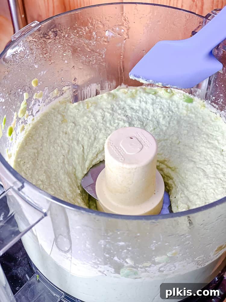 Emerald Edamame Delight 6 process shot showing ingredients post processing in food processor