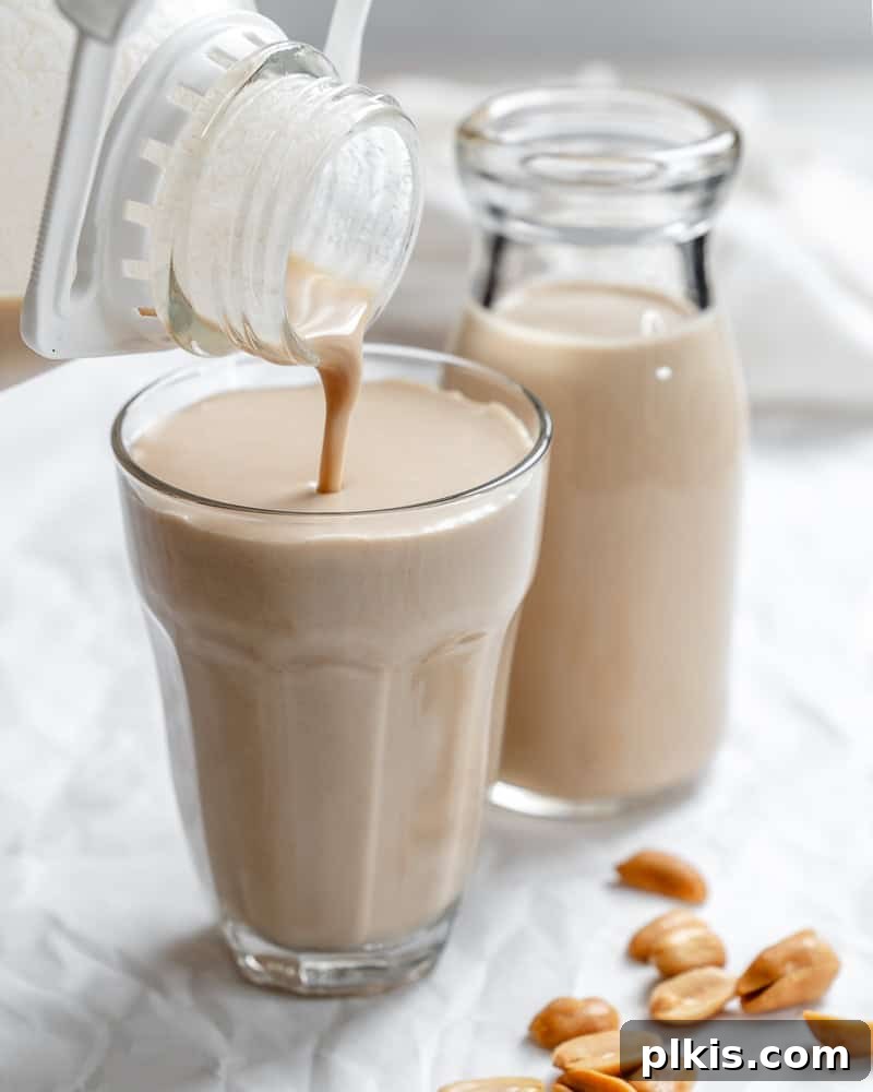 Crafting Your Own Creamy Peanut Milk 6 completed peanut milk in two glasses