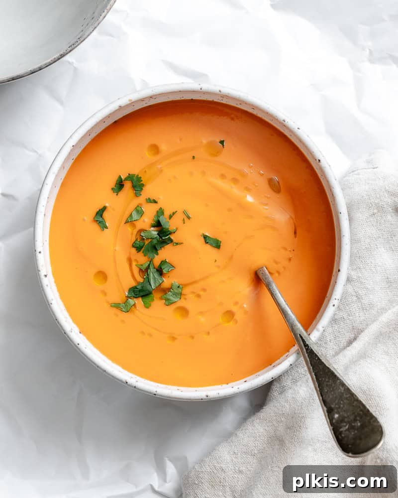 Vibrant Summer Gazpacho 2 completed Tomato Gazpacho in a bowl