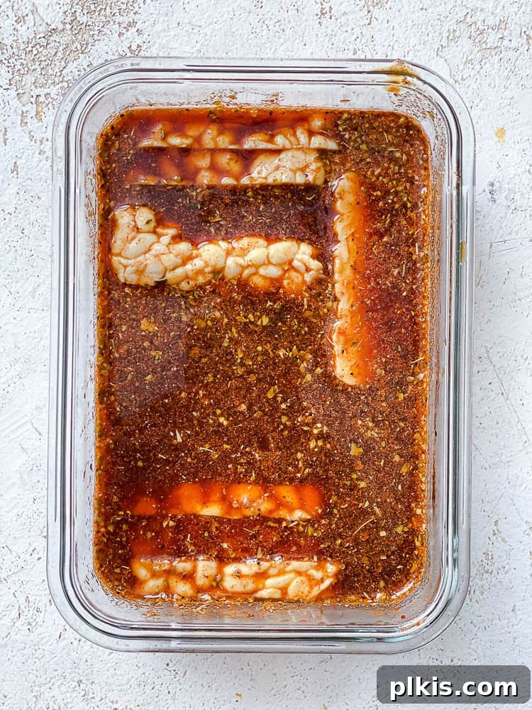 Speedy Tempeh Tacos 4 Process shot showing the tempeh marinade in a container
