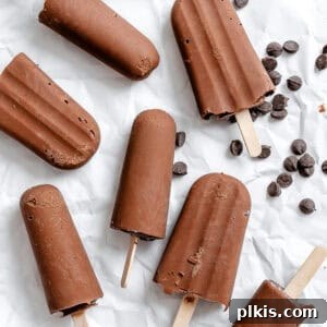 completed Vegan Fudgesicles on a white surface
