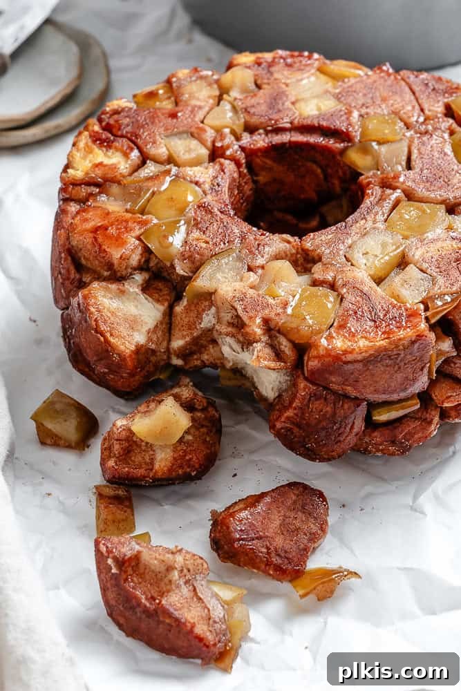Sweet Apple Monkey Delight 2 Delightful Easy Apple Monkey Bread on a pristine white surface, ready to be enjoyed