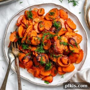 completed Simple Sautéed Carrots on a plate