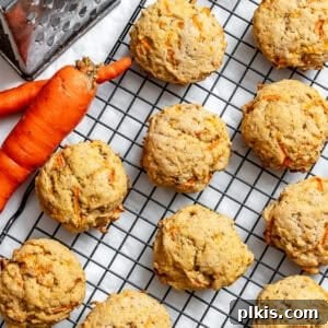 Spiced Carrot Cake Cookies 10 Completed Carrot Cake Cookies (Vegan) on cooking rack