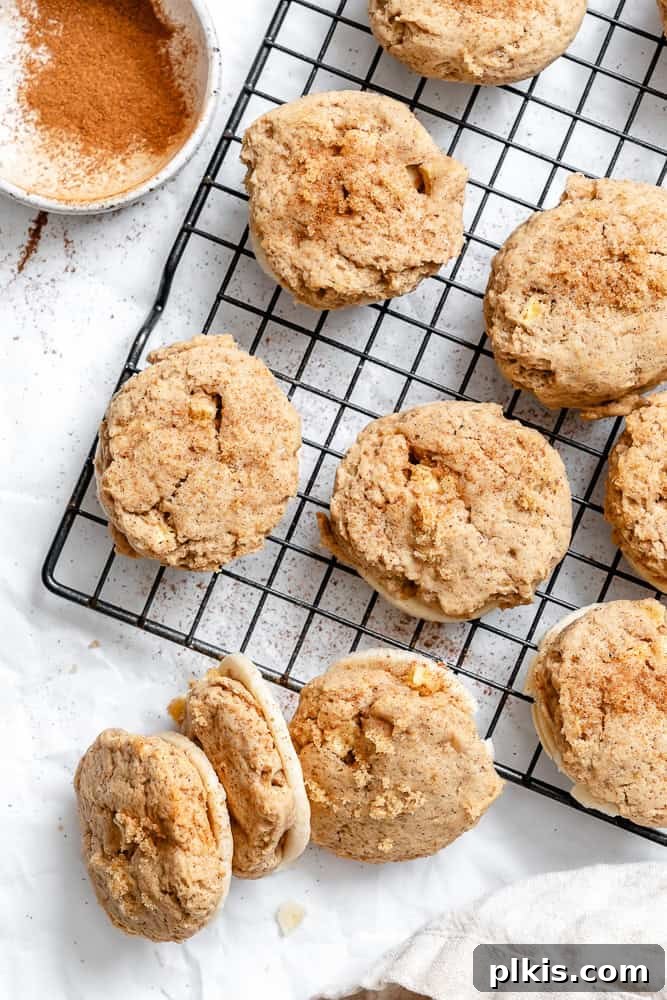 Spiced Apple Pie Cookies 2 Completed Apple Pie Cookies on a cooling rack, showcasing their golden-brown perfection and inviting texture.