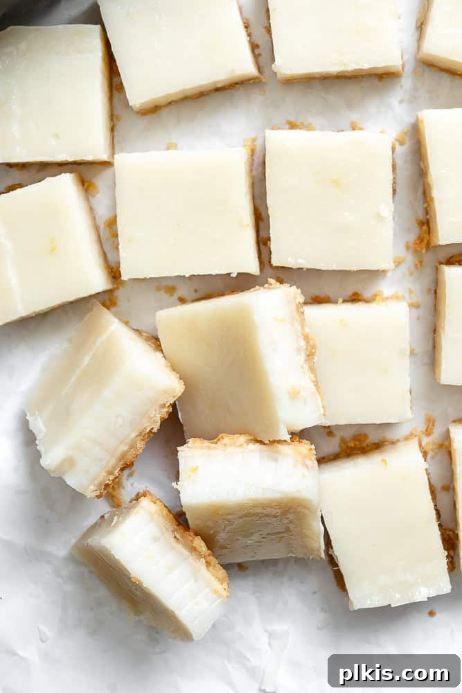Sunshine Vegan Lemon Squares 8 completed Easy Vegan Lemon Bars on a white surface, neatly cut