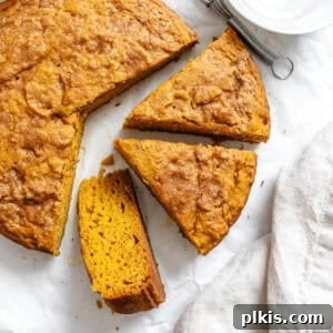 Completed Butternut Squash Cake slices on a white surface, ready to be enjoyed.