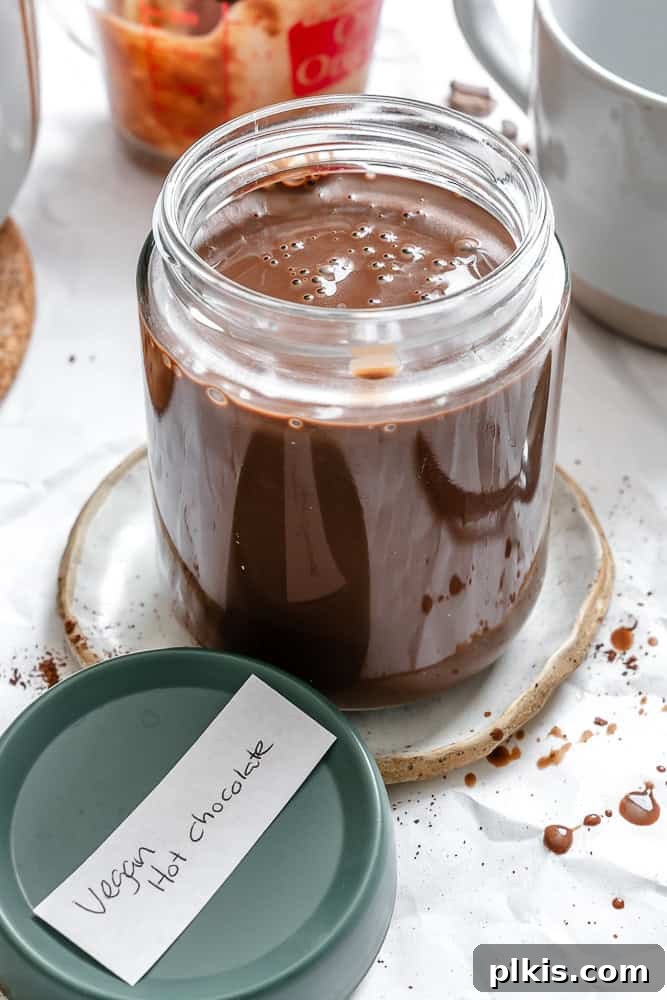 Guilt Free Chocolate Bliss 7 completed Vegan Hot Chocolate in a jar