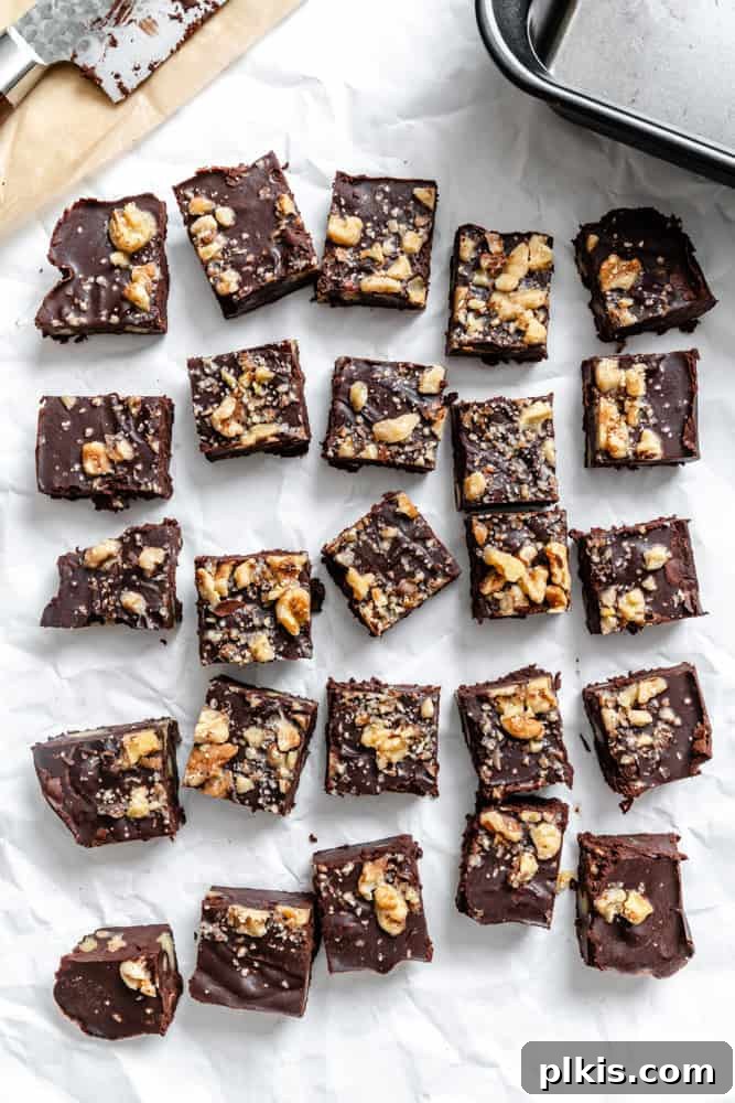 completed Vegan Fudge [Easy Microwave Fudge] on a white surface
