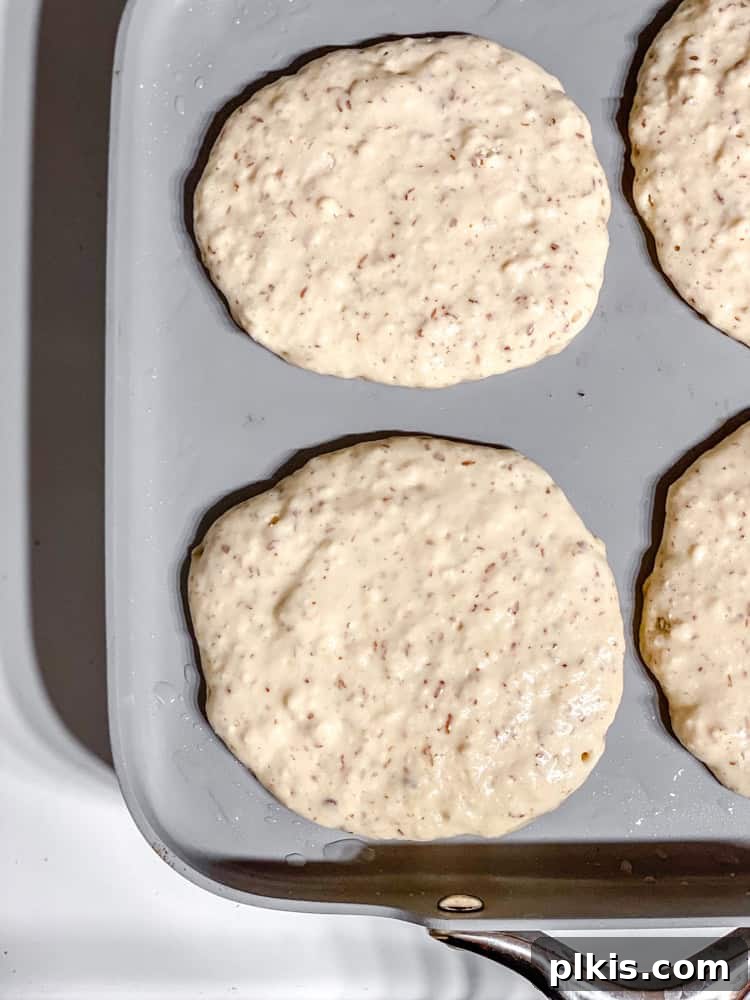 Fluffy Vegan Power Cakes 7 process shot showing pancakes cooking