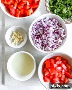 Fresh cilantro and minced garlic prepared for the salad.
