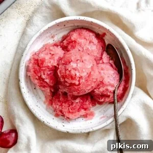 Ruby or Jade Grape Sorbet 11 Completed Easy Grape Sorbet (Red or Green) in a bowl.