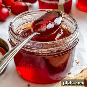 Completed Easy Grape Jam (No Pectin) in a jar with a spoonful of jam.