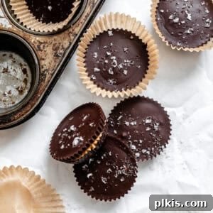 completed Vegan Peanut Butter Cups on a white surface