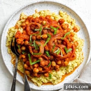 completed Vegan Tandoori Chickpeas measured out