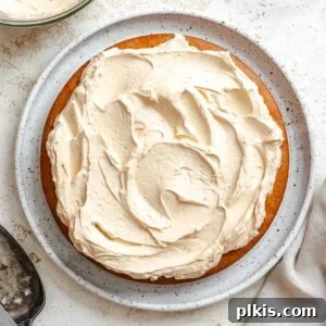 Completed Vegan Peanut Butter Cake on a plate.