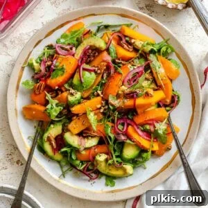 Completed Persimmon Salad on a plate.