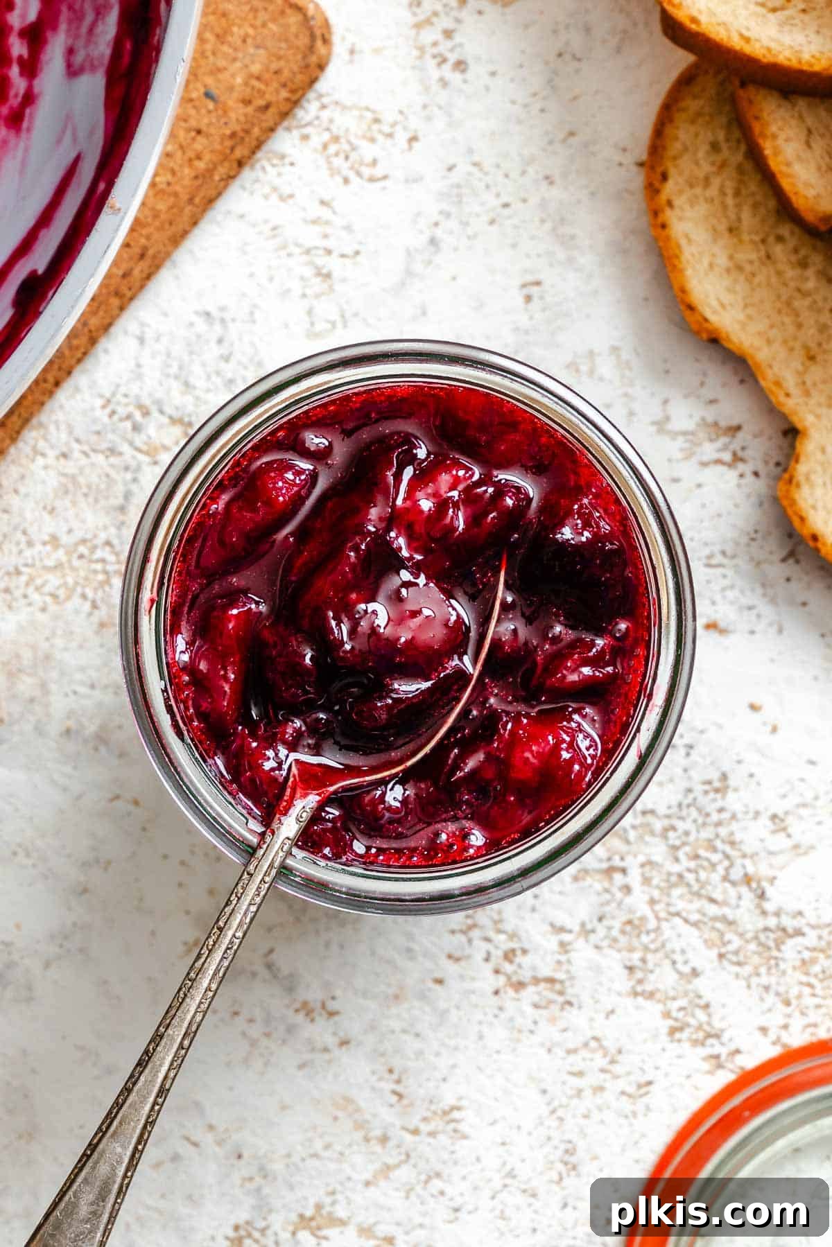 Homemade Plum Jam Without Pectin — Simple Stove-Top Recipe 2 Completed Easy Plum Jam (No Pectin) in a jar.
