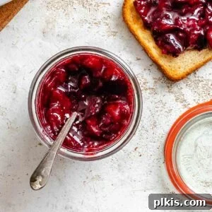 Homemade Plum Jam Without Pectin — Simple Stove-Top Recipe 8 Completed Easy Plum Jam (No Pectin) in a jar and spread on bread.