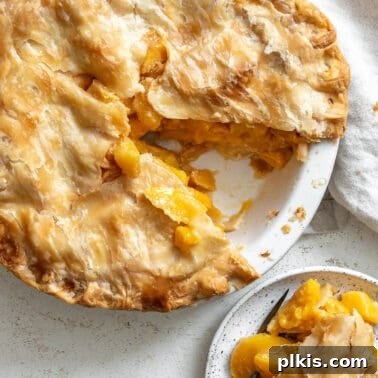 completed Easy Peach Mango Pie [or Hand pies] against a white surface