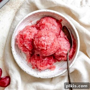 Homemade Zesty Lime Popsicles Recipe 12 Completed Easy Grape Sorbet (Red or Green) in a bowl.