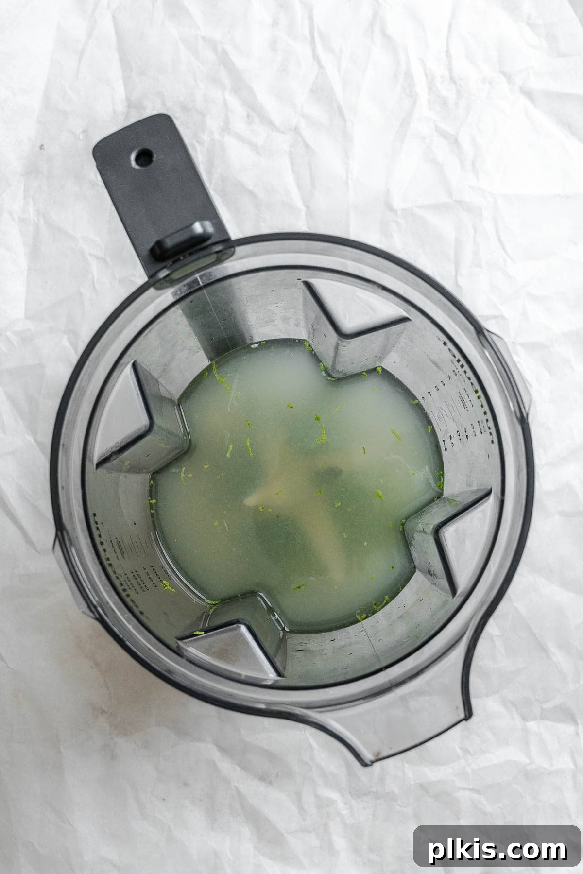 Homemade Zesty Lime Popsicles Recipe 4 Process shot showing ingredients added to blender.