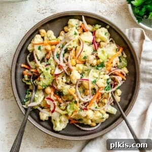 Roasted Cauliflower Salad with Lemon & Herbs 12 Completed Cauliflower Salad in a bowl.