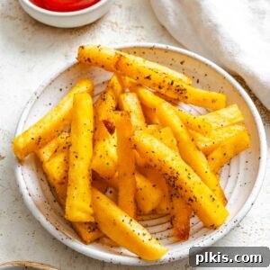 Completed Simple Polenta Fries on a plate.
